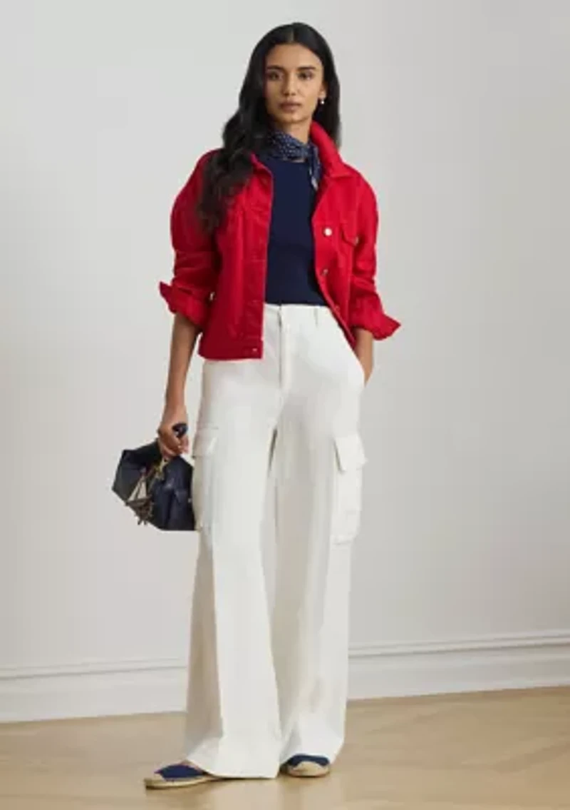 Women's Denim Wedge Trucker Jacket