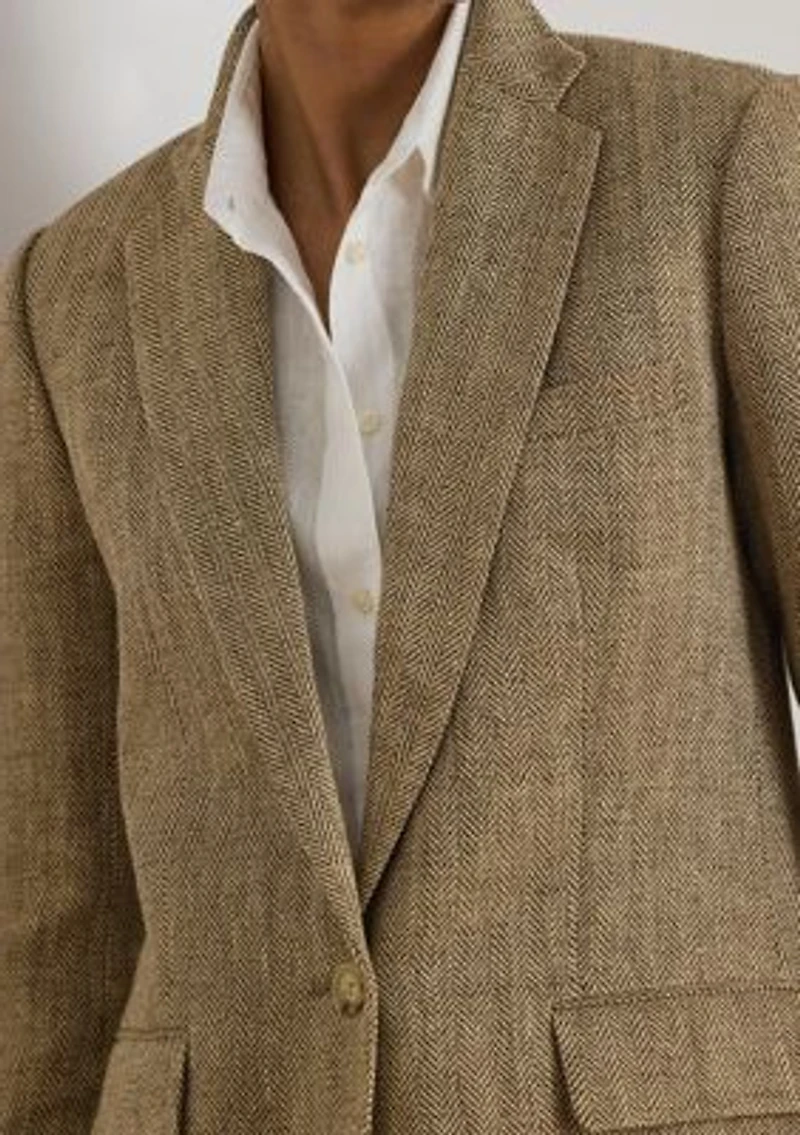 Linen Herringbone Blazer