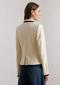 Two-Tone Double-Breasted Piqué Blazer