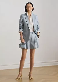 Pleated Foiled Wide-Leg Shorts