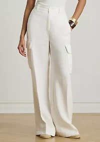 Linen Wide-Leg Cargo Pants