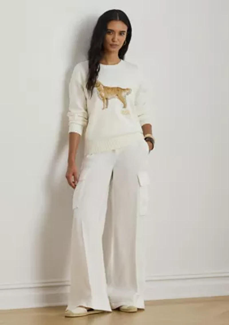 Linen Wide-Leg Cargo Pants