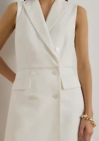Double-Breasted Piqué Sleeveless Romper