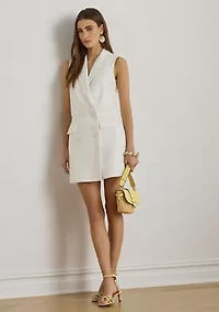 Double-Breasted Piqué Sleeveless Romper