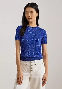 Paisley Short-Sleeve Sweater