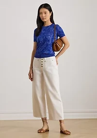 Paisley Short-Sleeve Sweater