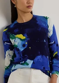 Abstract-Motif Cotton-Blend Sweater