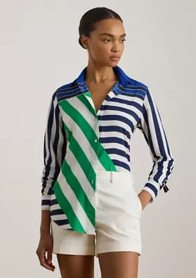 Classic Fit Striped Crepe Shirt
