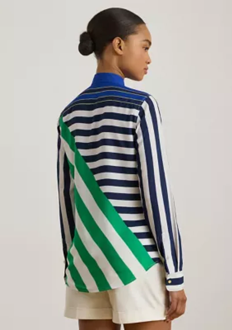Classic Fit Striped Crepe Shirt
