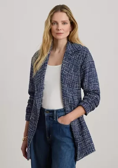 Cotton-Blend Bouclé Wrap Coat