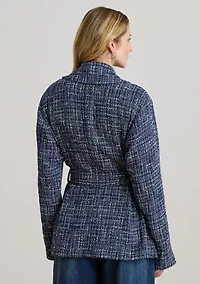 Cotton-Blend Bouclé Wrap Coat