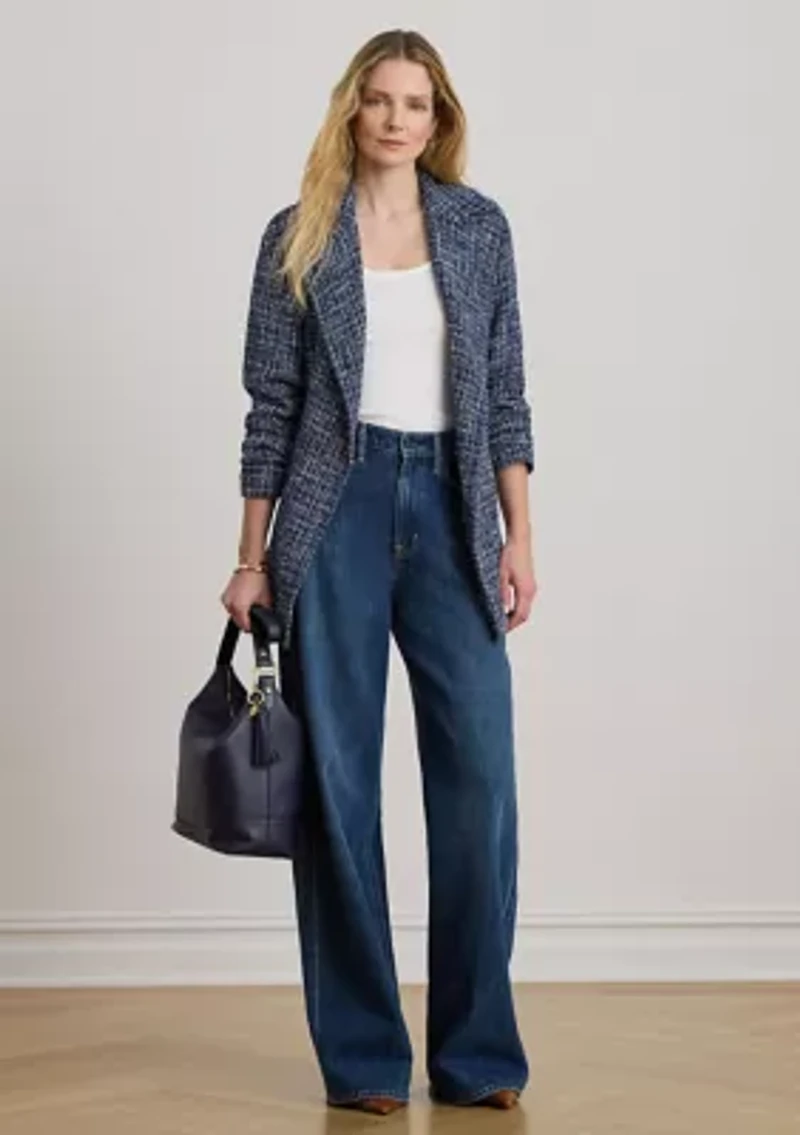 Cotton-Blend Bouclé Wrap Coat