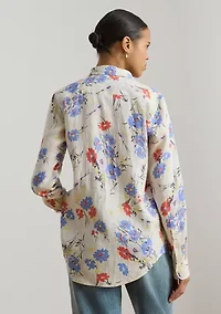 Relaxed Fit Floral Linen Shirt
