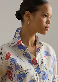Relaxed Fit Floral Linen Shirt