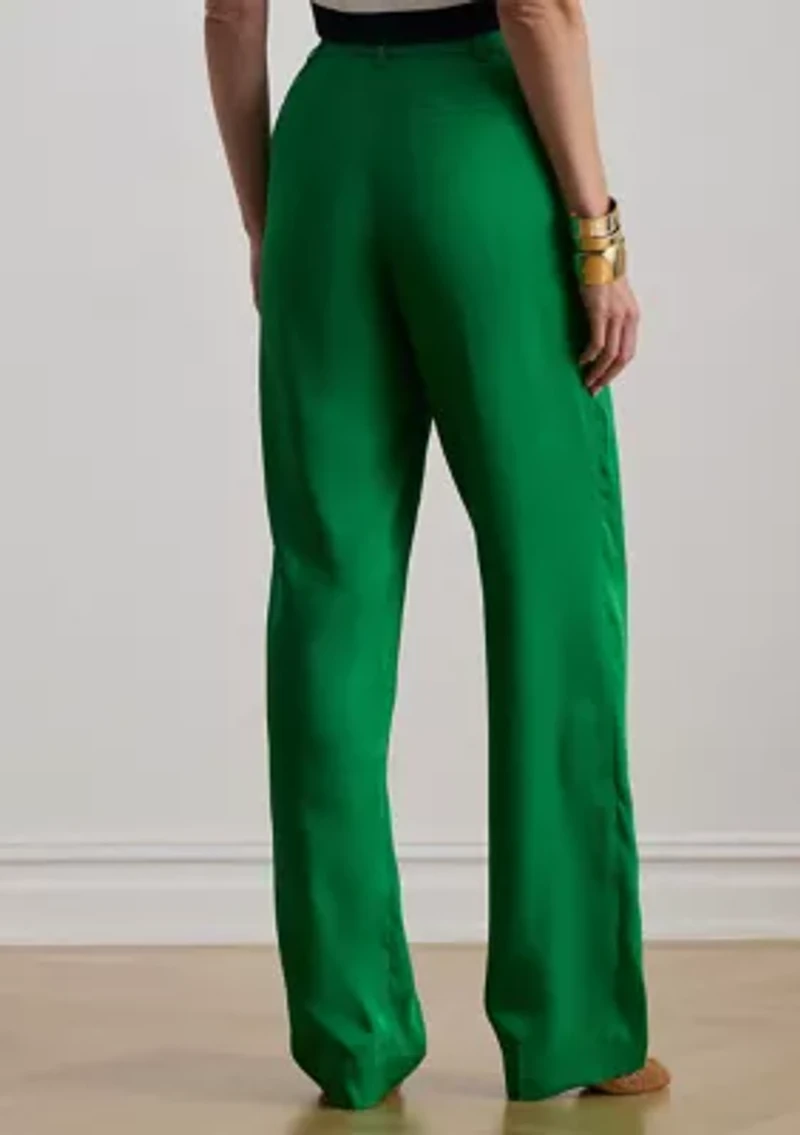 Pleated Twill Tapered Pant