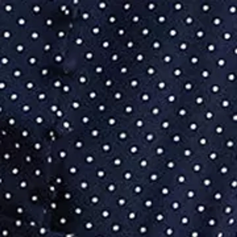 Polka-Dot Belted Crepe Dress