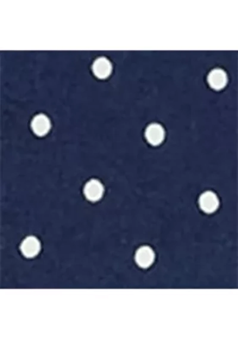 Polka-Dot Belted Crepe Dress