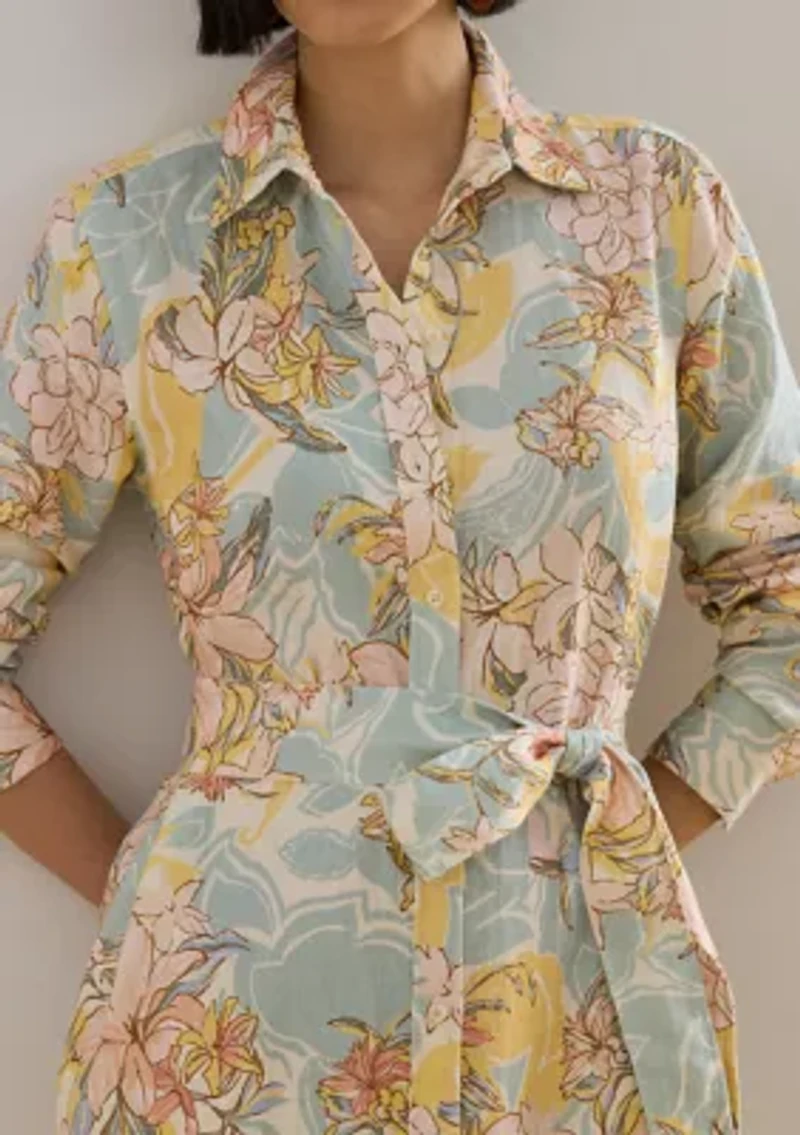 Floral Linen Shirtdress