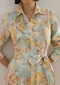 Floral Linen Shirtdress