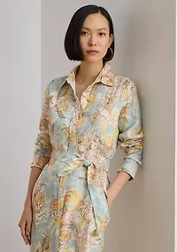Floral Linen Shirtdress