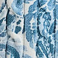 Women's Paisley Cable-Knit Short-Sleeve Cardigan