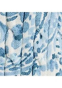 Women's Paisley Cable-Knit Short-Sleeve Cardigan