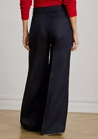 Women's Linen-Blend Twill Wide-Leg Pants