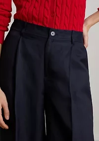 Women's Linen-Blend Twill Wide-Leg Pants