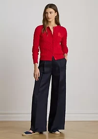 Women's Linen-Blend Twill Wide-Leg Pants