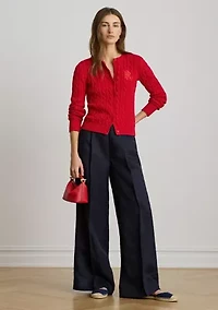 Women's Linen-Blend Twill Wide-Leg Pants