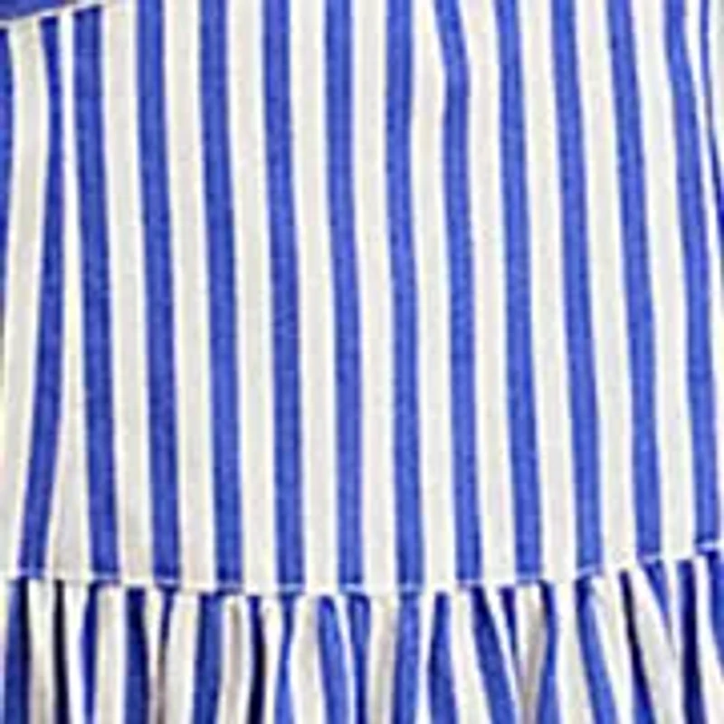 Women's Striped Cotton Broadcloth Tiered Dress