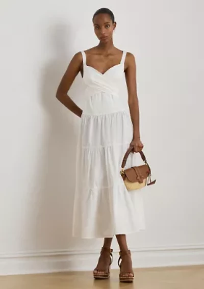 Women's Cotton Broadcloth Tiered Dress