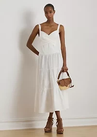 Women's Cotton Broadcloth Tiered Dress