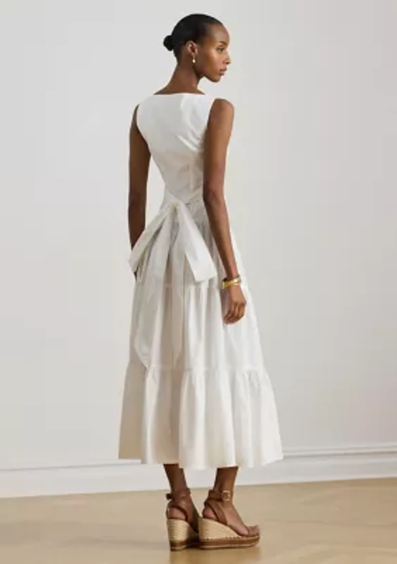 Women's Cotton Broadcloth Tiered Dress