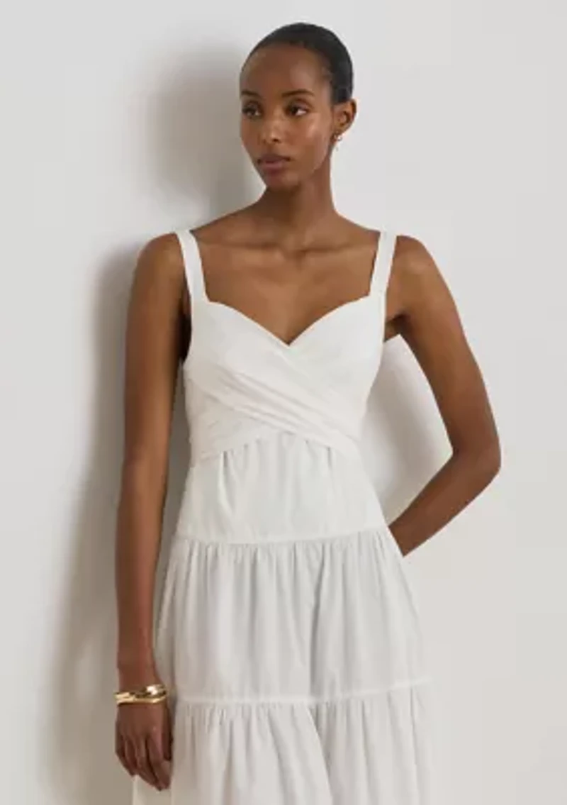 Women's Cotton Broadcloth Tiered Dress