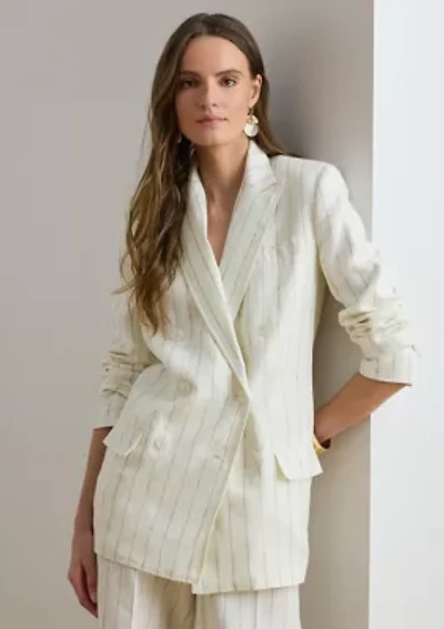 Women's Striped Linen Twill Blazer