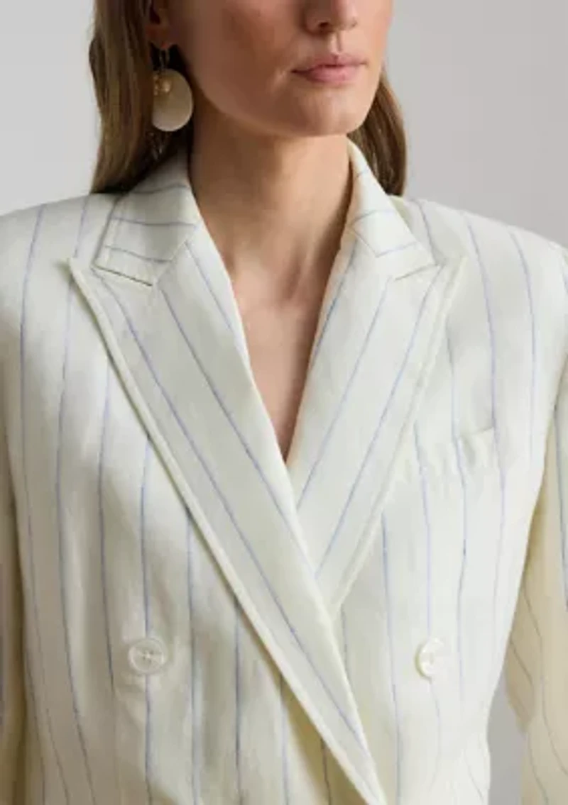 Women's Striped Linen Twill Blazer
