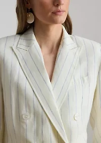 Women's Striped Linen Twill Blazer