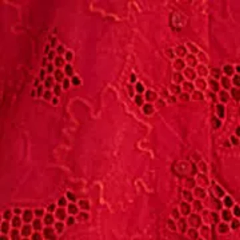 Women's Eyelet Voile Balloon-Sleeve Shirtdress