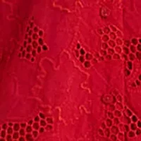 Women's Eyelet Voile Balloon-Sleeve Shirtdress