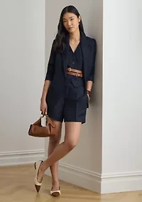 Women's Linen-Blend Twill Blazer