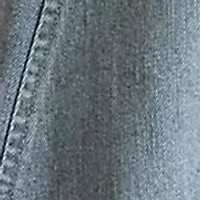 Button-Front Denim Midi Skirt