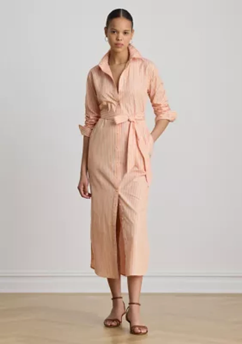 Striped End-on-End Cotton Shirtdress