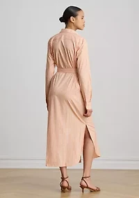 Striped End-on-End Cotton Shirtdress