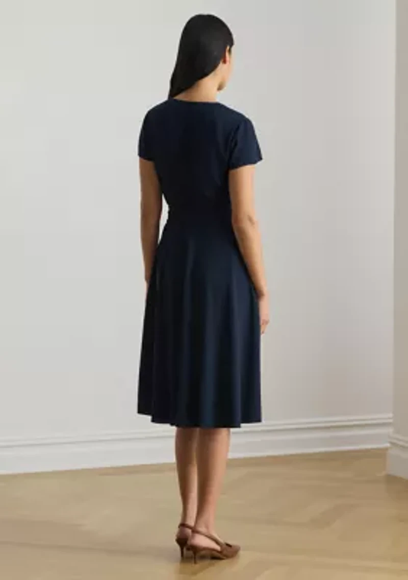 Women's Belted Georgette Surplice Dress