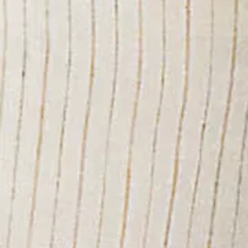 Pinstripe Linen Wide-Leg Pants