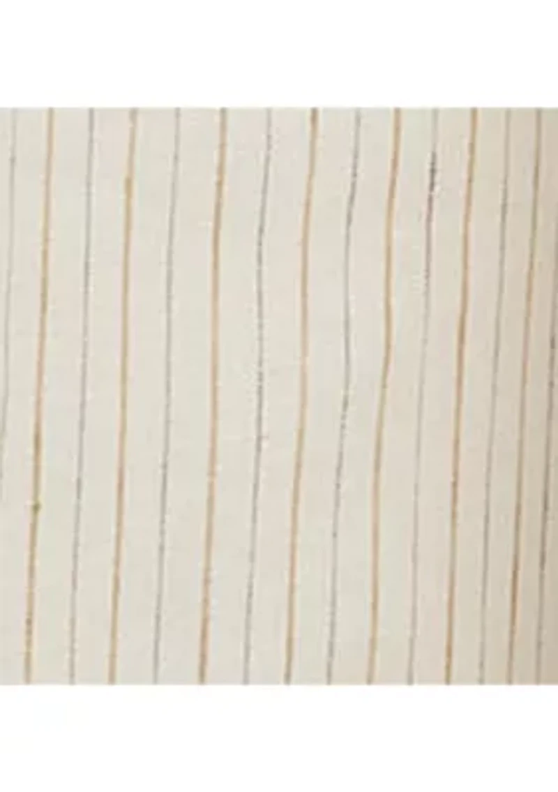 Pinstripe Linen Wide-Leg Pants