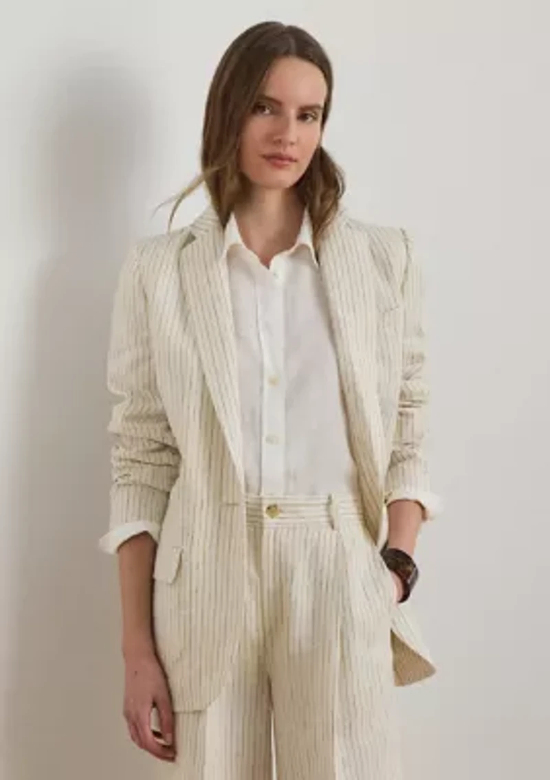 Pinstripe Linen Blazer