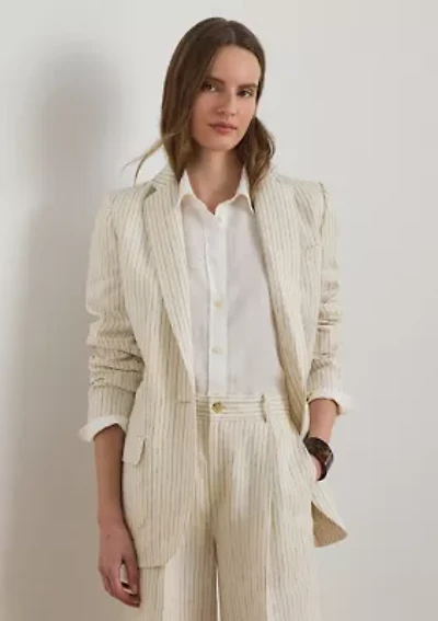 Pinstripe Linen Blazer