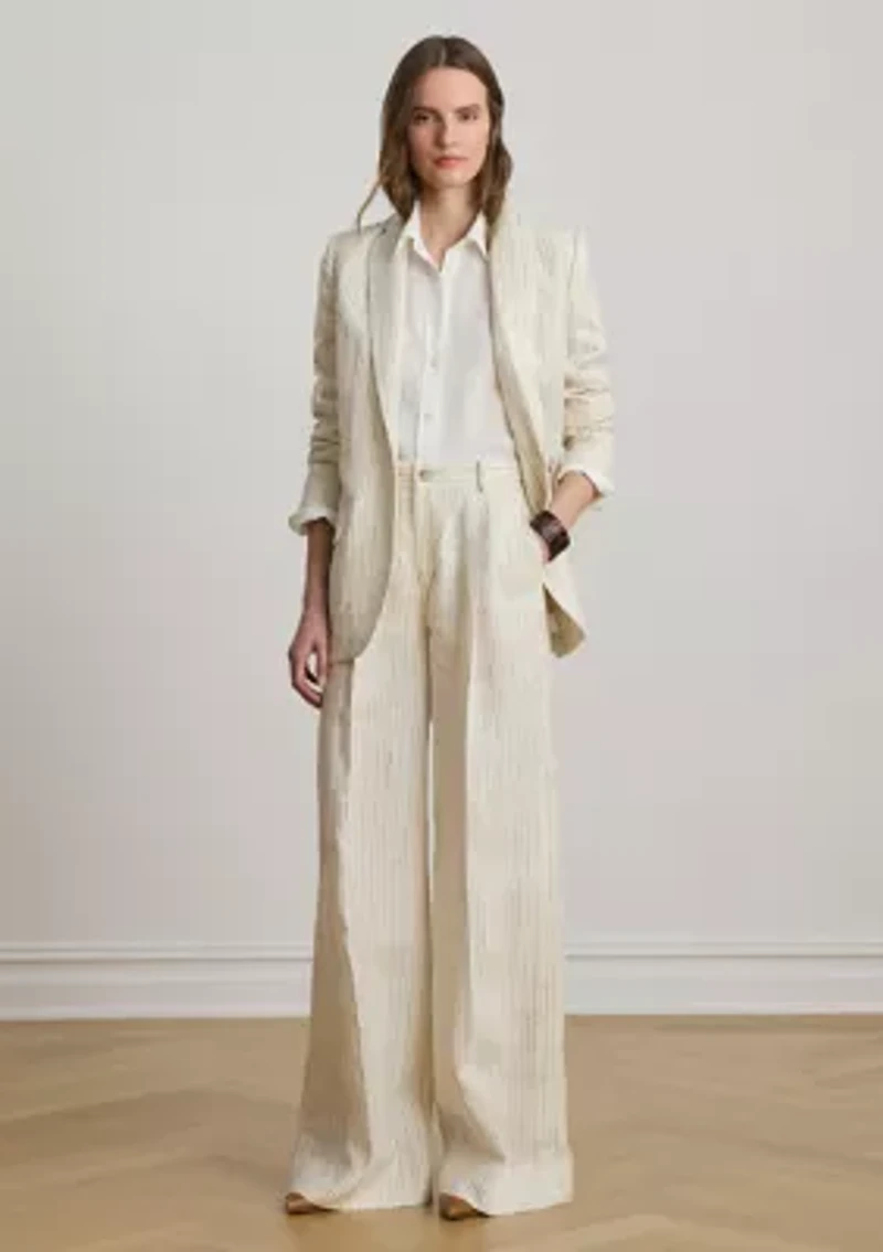 Pinstripe Linen Blazer